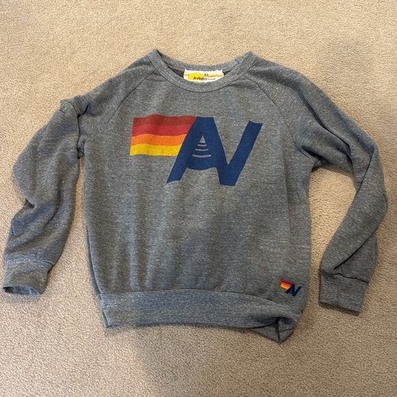 Aviator nation logo sweatshirt classic crewneck gray XS Unisex - Picture 2 of 3